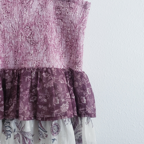 Francesca's Collections Tier Ruffle Ruched Tank Top Blouse - Picture 5 of 7